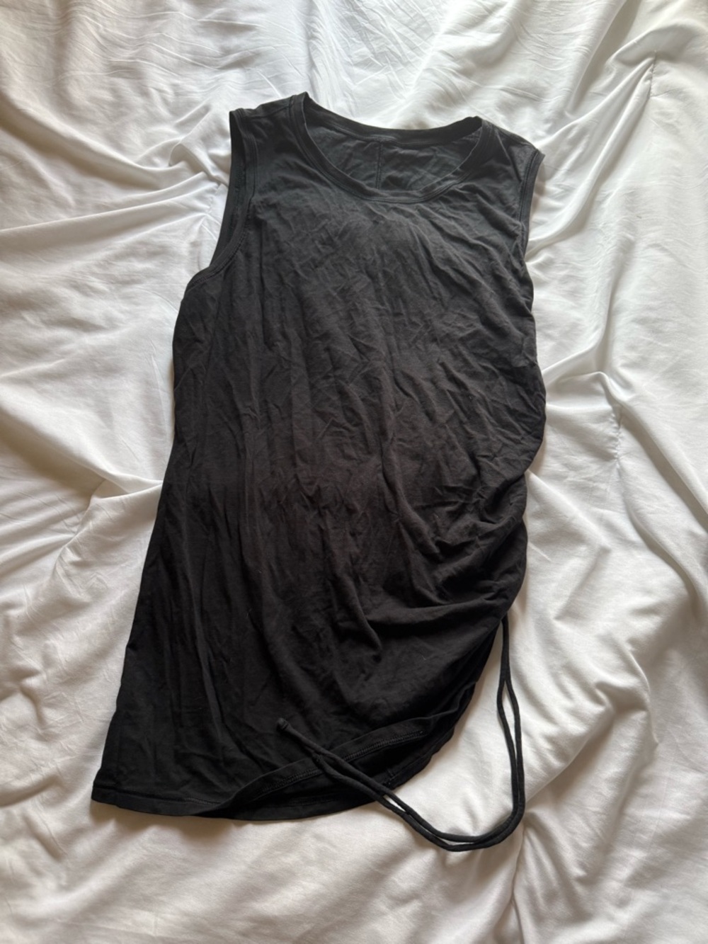 lululemon athletica Black Tank with Side Drawcord